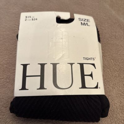 Clearance Hue Women's Tights Control Top Chevron Tights Black - Size M/L.